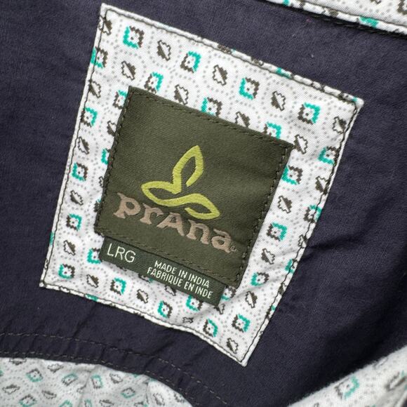 prAna Shirt Mens Large Short Sleeve Button Up Southwestern Print Organic Cotton - Picture 2 of 6